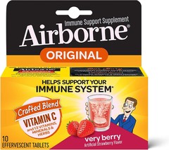 Airborne Very Berry Effervescent Tablets, 10 count - 1000mg of Vitamin C - Immun - £20.77 GBP
