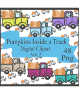 Pumpkins Inside a Truck Digital Clipart Vol.2 - $93.73 MXN