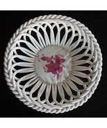HEREND Chinese Bouquet Raspberry Reticulated Open Weave Dish 5&quot; - NEW &amp; ... - $35.00