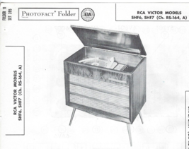 1958 Rca Victor SHF6 SHF7 Console Record Player Photofact Manual Phonograph Amp - $9.89