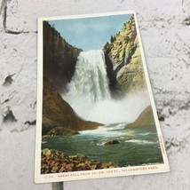 Vintage Postcard Yellowstone Park Wyoming Great Fall from below Haynes - £4.64 GBP