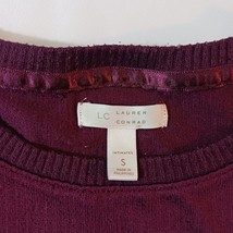 Lauren Conrad Intimates Women's Burgundy Pullover Sweatshirt Long Sleeve Size S image 5