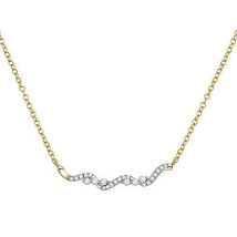 14kt Yellow Gold Womens Round Diamond Bar Necklace 1/5 Cttw - $408.97