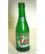 7-Up Swimsuit Girl Bubbles Beverages Soda Pop Bottle Green Glass 7 oz. - $12.86