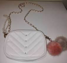 White crossbody purse with chain and tassels - £10.79 GBP