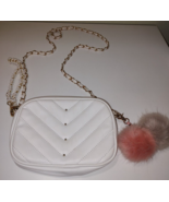 White crossbody purse with chain and tassels - £10.85 GBP