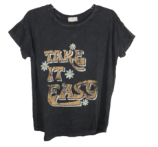 Altar&#39;d State Vintage Wash Take It Easy Daisy Boho Cotton Tee Women&#39;s Small - £27.52 GBP