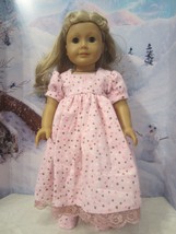 homemade 18&quot; american girl/madame alexander pink w/slippe nightgown doll clothes - £14.16 GBP