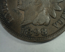 1898 S4 8/8 (Se) Indian Cent Penny Very Fine Vf Nice Original Coin Bobs Coins - £36.08 GBP