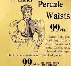 New England Clothing Percale Waists 1894 Advertisement Victorian Fashion... - £10.21 GBP