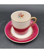 Vintage Arabia Finland Suomi Demitasse Cups with Saucers Burgundy Red Wine - $363.49 MXN