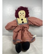 Vintage Raggedy Ann Doll 15” Unicorn Merchandise Red Plaid Dress With Bl... - $24.60 CAD