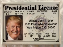 Donald Trump Presidential License Novelty MAGNET ID Drivers MAGA President DC - £7.95 GBP