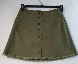 Madewell A Line Skirt Womens Size 2 Brown Cotton Pockets Casual Button Front - £16.79 GBP