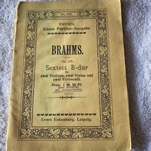 Brahams:Op.18 Sextet I Bb.full Score Pocket Booklet.Leipzig Germany. - £36.04 GBP