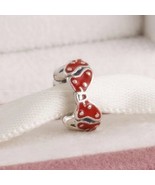 925 Sterling Silver Disney Minnie&#39;s Bows Spacer Charm Red Enamel Moments... - $19.20 CAD