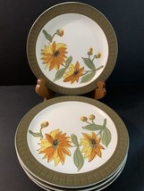 4~Casual Ceram Normandy  Pattern 7 1/2&quot; Salad Plates Stoneware - $32.92