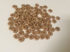 96 tan 4 hole flat buttons, 3/4&quot; - £11.63 GBP