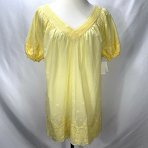 NWT Joie Embroidered Zelda Light Cotton Short Sleeve Top Sz M Yellow New w Tags - £17.57 GBP