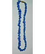 VINTAGE BLUE QUARTZ SMALL BEADS NECKLACE - £15.21 GBP