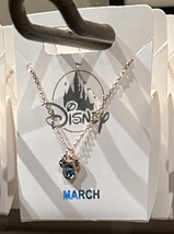 Disney Parks Minnie Mouse Aquamarine March Faux Birthstone Necklace Gold... - £25.81 GBP