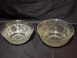 Vintage Anchor Hocking SANDWICH CLEAR Nesting Mixing Serving Bowls - Pair Of 2 - £11.69 GBP