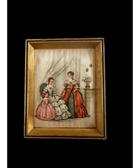 Vintage French Mini Gilded Print on Silk – Antique French Artwork from t... - $1,209.23 MXN