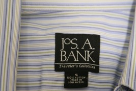 Jos A Bank Traveler Collection Men S Stripe Button Dress Shirt Cotton Bl... - $17.42