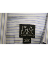 Jos A Bank Traveler Collection Men S Stripe Button Dress Shirt Cotton Bl... - $328.33 MXN