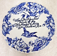 Vintage Blue Bird Happiness Plaque When You Think Of Me Trivit Staffordshire - £17.46 GBP