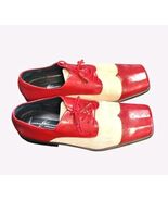 Giorgio Brutini Red Leather &amp; Tan Canvas 50s Inspired Dress Loafer Size 13 - $135.79