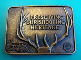 NRA Whittington Center Preserving Our Shooting Heritage Belt Buckle Stag Antlers - £19.89 GBP