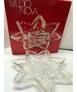 Studio Nova Glass Star Snow Village Scene 13&quot; Serving Tray - $27.16 CAD