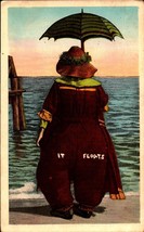 Vintage Postcard-1924-Large lady with &quot;It Floats&quot; on her butt-Greeting Card BK46 - £3.15 GBP