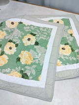 2 Beautiful Yellow Green Martha Stewart Collection Old World Rose Standard Sham - $20.78