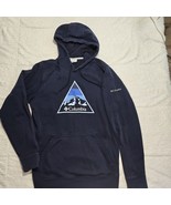 Columbia Hoodie Mens S Navy Logo Drawstring Cotton Blend  Long Sleeve  - $23.56 CAD