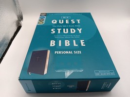 NIV, Quest Study Bible, Personal Size, Leathersoft, Blue, Comfort Print - £31.57 GBP
