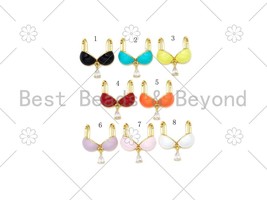 Colorful Enamel Bikini Bra with Clear CZ Shape Pendant,18K Gold Filled Bra - $3.50