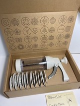 The Pampered Chef Cookie Press and Box with 16 Discs and Instructions  N... - $25.15