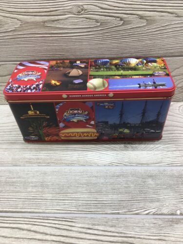 DORAL Across America Cigarette Tin - Winter Across America ~ Hinged ~ 10&quot;  - $3.95