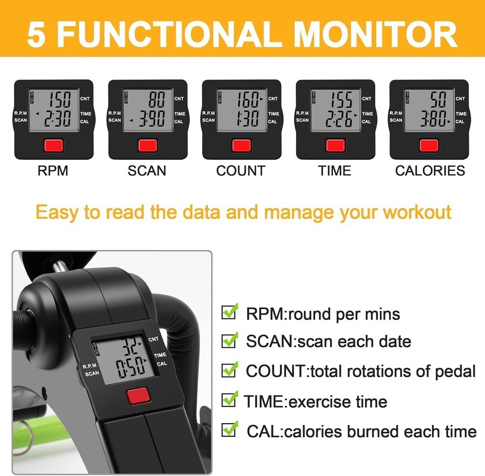 LCD Display Mini Bike Pedal Exerciser – Foldable Home & Office Fitness Solution Item image 7