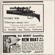 1933 Print Ad Noske Rifle Telescopes Scopes Model 1933 R. Noske San Carlos,CA - £5.95 GBP