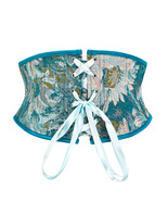 Blue Chrysanthemum Printed Lace Up Corset Belt - $44.88 CAD Blue Chrysanthemum Printed Lace Up Corset Belt - $44.88 CAD