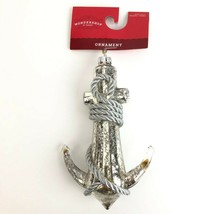 Silver Glass Anchor Christmas Tree Ornament Wondershop Target 2018 6&quot; Long - £11.25 GBP