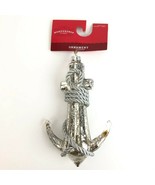 Silver Glass Anchor Christmas Tree Ornament Wondershop Target 2018 6&quot; Long - $14.13