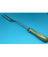 Vintage Meat Fork Boye Green Wooden Handle Kitchen Made in USA - £6.56 GBP