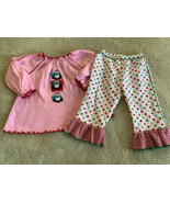 Cloud Mine Girls Pink Red White Striped Penguins Long Sleeve Outfit 18 M... - €10,58 EUR