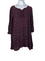 Adam Levine Womens Tunic Mini Dress Juniors Size XS Purple Floral - £9.23 GBP