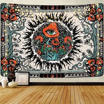 Mushroom Tapestry Burning Sun Tapestries Hippie Eyes Tapestry Mandala Vines Tape - £14.15 GBP