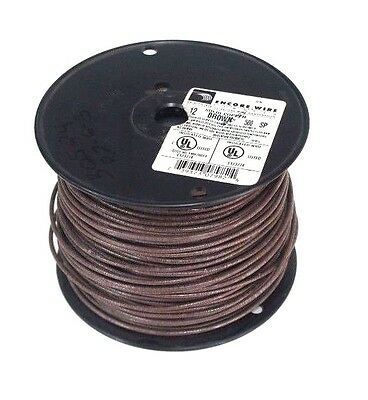 NEW ENCORE WIRE YM678813 12 AWG BROWN SOLID COPPER WIRE 500FT E123774 - £99.91 GBP